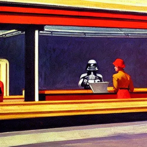 Image similar to rebel alliance in Nighthawks 1942 Painting by Edward Hopper