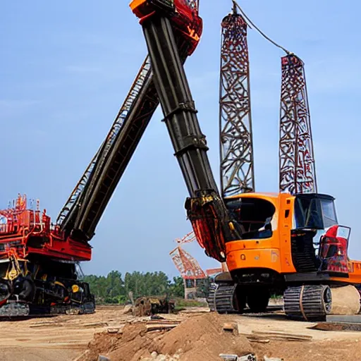 Prompt: bucket wheel excavator robot