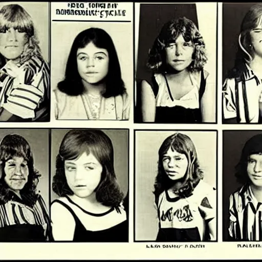 Prompt: roseanne barr yearbook photo, 1 9 7 6