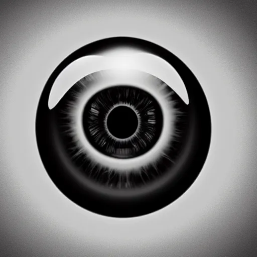 Image similar to floating human eyeball in chrome, studio lighting