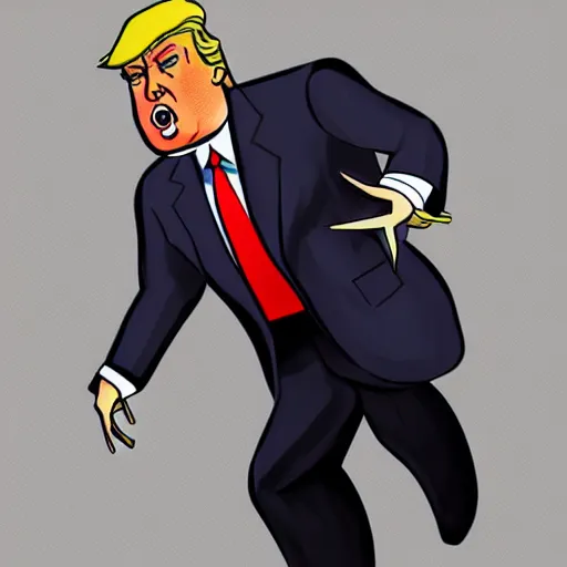 Prompt: fbi arresting donald trump, digital art, in the style of artstation