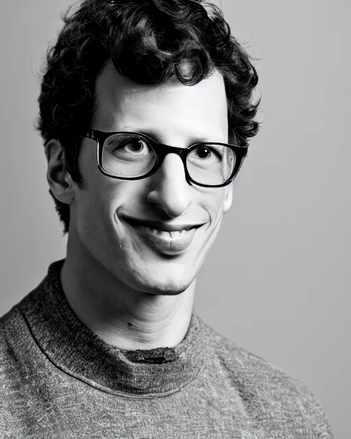 Prompt: A portrait of Andy Samberg, highly detailed, trending on artstation, bokeh, 90mm, f/1.4