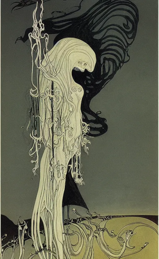 Image similar to the grime reaper of lost sand by kay nielsen