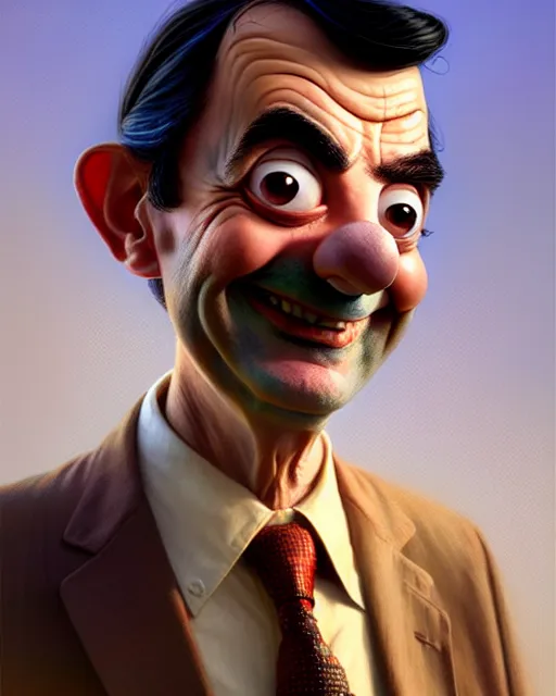Prompt: mr bean dressed as woody from toy story, fine details, realistic shaded lighting poster by greg rutkowski, magali villeneuve, artgerm, jeremy lipkin and michael garmash and rob rey