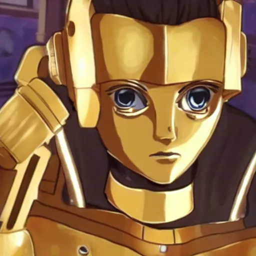 Prompt: C3P0 as a cute anime girl