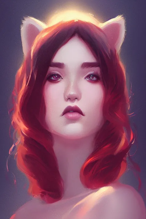 Prompt: a detailed portrait of a beautiful woman with ( red panda ) features, in professional makeup, dramatic lighting, by lois van baarle, ross tran, greg rutkowski, 4 k, trending on artstation