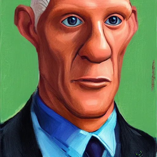 Image similar to handsome squidward, male portrait, pop asrt style