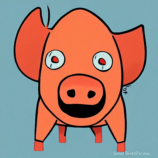 Distorted Tio  Cartoon art styles, Pig character, Piggy