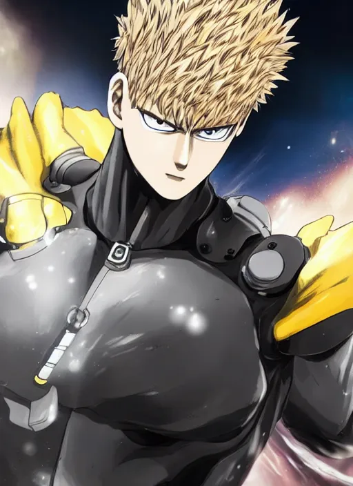 Image similar to A full portrait photo of real-life genos one punch man, f/22, 35mm, 2700K, lighting, perfect faces, award winning photography.