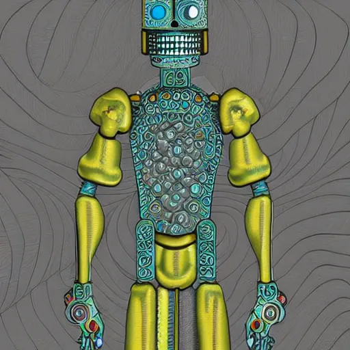 Prompt: bender from futurama, hyperrealistic intricate fractal