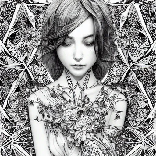 Image similar to the most ridiculously beautiful and elegant and cute woman ever imaginable, an ultrafine detailed illustration by james jean, final fantasy, intricate linework, bright colors, behance contest winner, vanitas, angular, altermodern, unreal engine 5 highly rendered, global illumination, radiant light, detailed and intricate environment