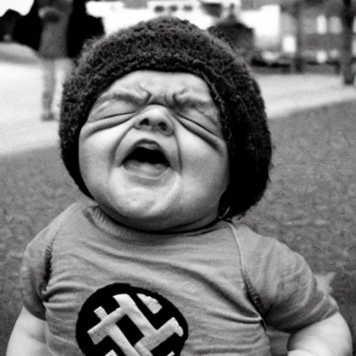 Prompt: angry baby. nazi