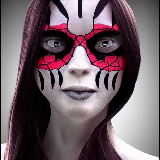 Prompt: spider girl hybrid with multiple eyes