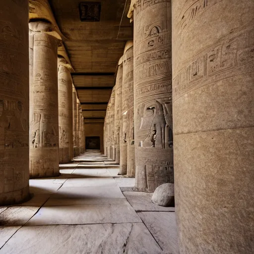 Image similar to Interior of an ancient egyptian temple, photography, award winning, 8k