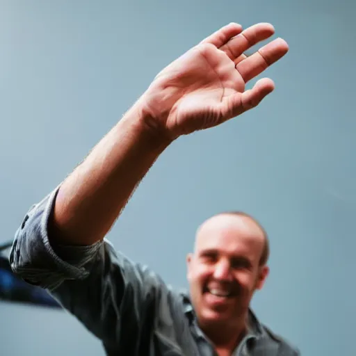 Image similar to a video reel of a man waving his arm from left to right