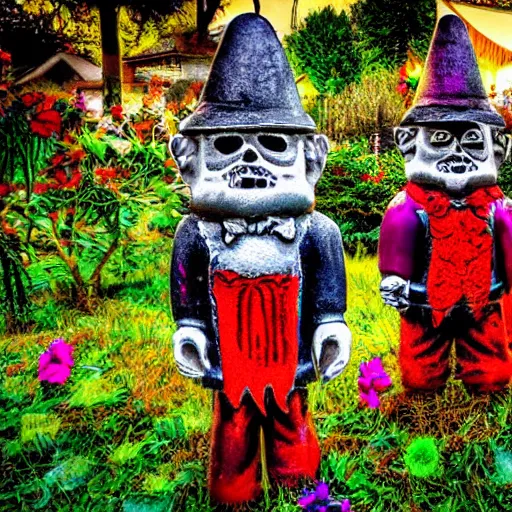 Image similar to day of the dead garden gnomes HDR flickr style award winning