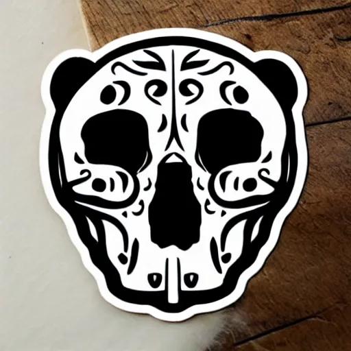 Image similar to cute bear skull mask sticker