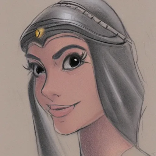 Image similar to milt kahl sketch of victoria justice as princess padme from star wars episode 3