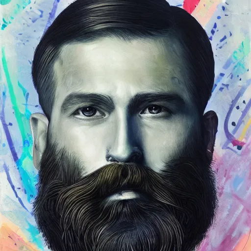 Prompt: art is the creativity of AI. Art of Bearded man