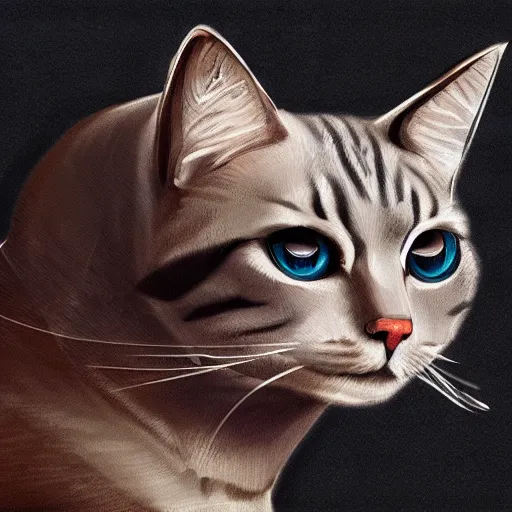 Prompt: Lunatic cat, concept art, arcane style, portrait