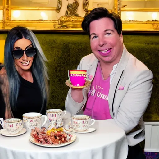 Image similar to jodie marsh & Michael mcintyre & pepper pig tea at the ritz