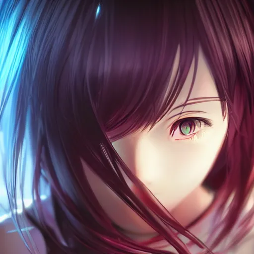 Image similar to photorealistic dramatic anime girl render, detailed face, colorful, atmosphere cinematic, by wlop, by ilyu kuvshinov, soft shadows, be concept art, super detailed, unreal engine 5, octane render, 8 k, super realistic, ufotable studio art style, global illumination, trending in pixiv, japanese light novel cover, visual novel