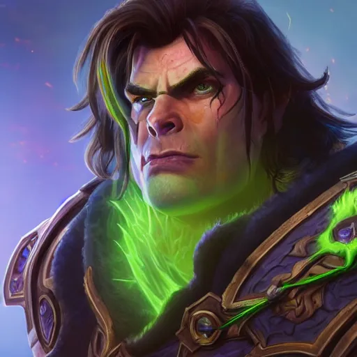Prompt: varian wrynn possessed by guldan, fel infusion, worlf of warcraft, dmitry prozorov style, artstation, extremely detailed, 8 k, high quality, beatufil painting