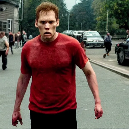 Image similar to Live Action Still of Jerma in Shaun of the Dead, real life, hyperrealistic, ultra realistic, realistic, highly detailed, epic, HD quality, 8k resolution, body and headshot, film still