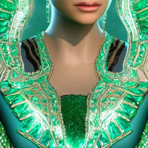 Image similar to wonderful princess of emeralds with fair skin, ornate, 8 k, gorgeous, intricate, detailed, accent lighting, dramatic lighting, octane render