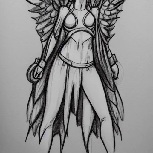 Image similar to archangel girl sketch