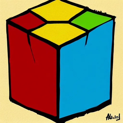 Image similar to a rubix cube by andy warhol, digital art, trending on artstation