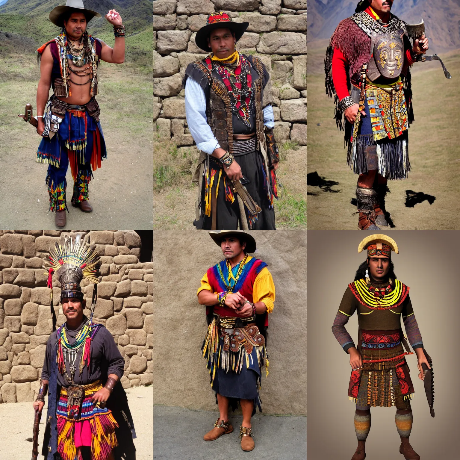 Prompt: Inca inspired Gunslinger outfit