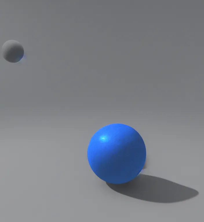 Image similar to a blue ball on a table + specular highlights, ambient occlusion, global illumination, bump map, reflective, caustics, refractive