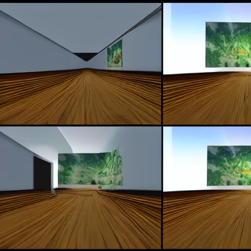 Image similar to virtual art museum, net art, ps 1 graphics, prerendered graphics, # screenshotsaturday