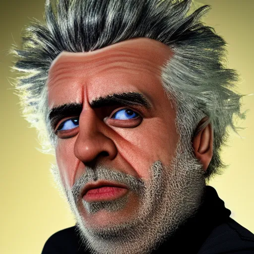 Image similar to rick sanchez closeup photograph dslr photorealistic, studio lighting, ektachrome, detailed, intricate, face details