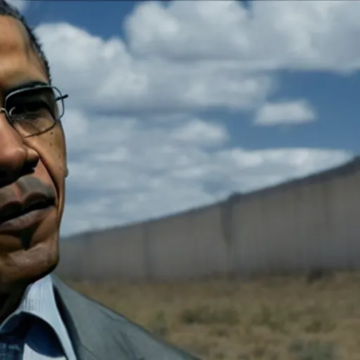 Image similar to A still of Obama as Walter White in Breaking Bad