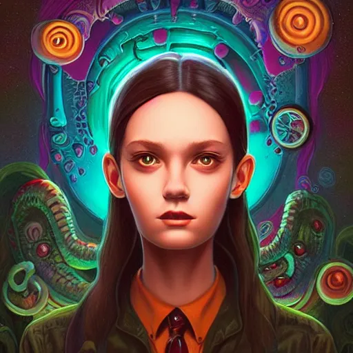 Image similar to Lofi Lovecraft Lovecraftian portrait Pixar style by Tristan Eaton Stanley Artgerm and Tom Bagshaw