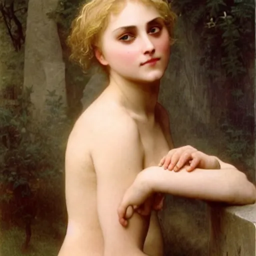 Prompt: blond hair annasophia robb by bouguereau