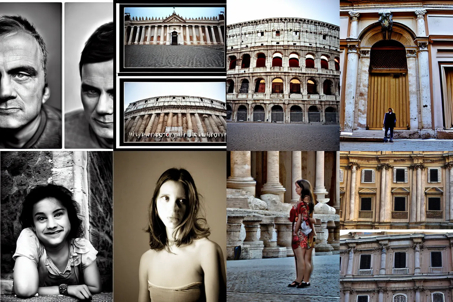 Prompt: portrait in rome, photo 2 0 1 0