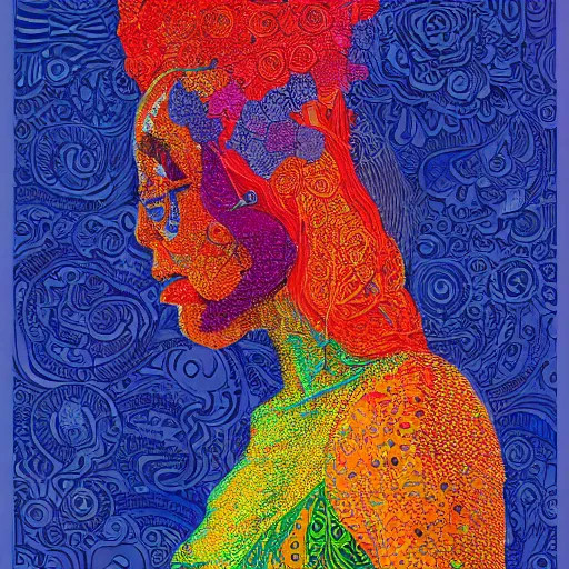 Image similar to the portrait of a beautiful young woman partially made up of peppers of all colors, an ultrafine detailed illustration by james jean, intricate linework, bright colors, final fantasy, behance contest winner, vanitas, angular, altermodern, unreal engine 5 highly rendered, global illumination, radiant light, detailed and intricate environment