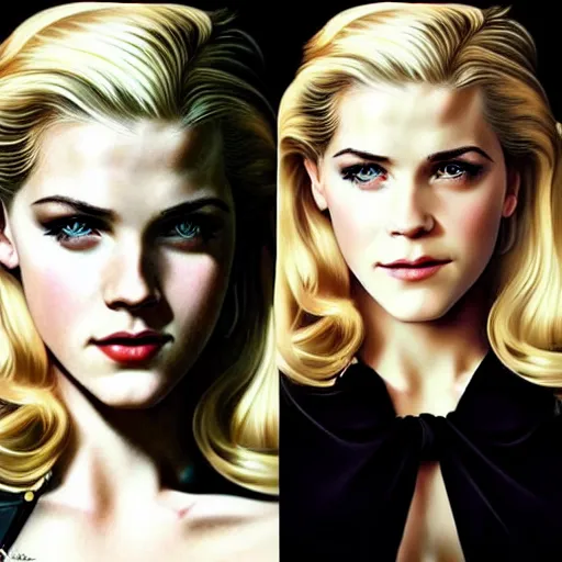 Image similar to A combination of Katheryn Winnick's and Grace Kelly's and Emma Watson's faces with blonde hair as Bat Girl, western, D&D, fantasy, intricate, elegant, highly detailed, digital painting, artstation, concept art, matte, sharp focus, illustration, art by Artgerm and Greg Rutkowski and Alphonse Mucha
