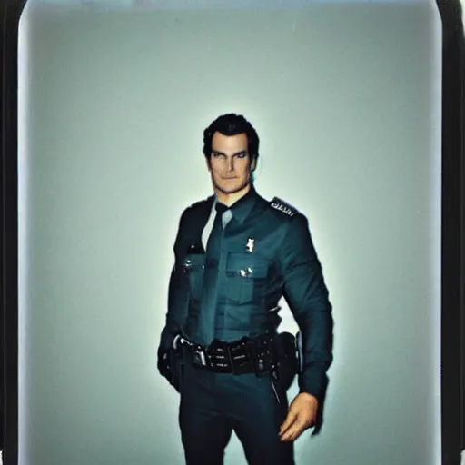 Image similar to Polaroid image of Henry Cavill as cop