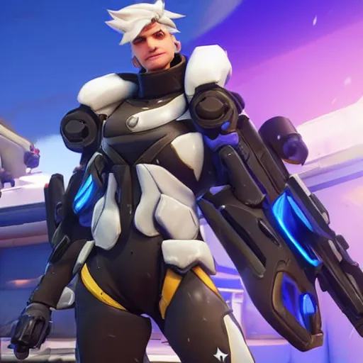 Image similar to xqc as an overwatch character