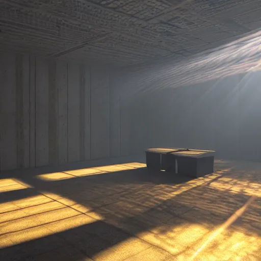 Image similar to detailed 3d photorealistic render of visual representation of information as a physical phenomena. Rays of light, volumetric lighting, subsurface scattering, caustics, mist, mystical, light transport simulation, smoke, particles simulation