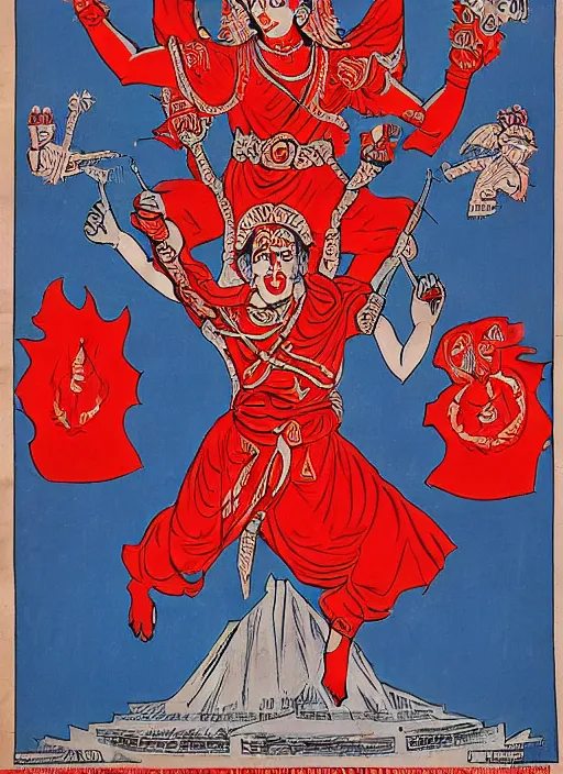 Prompt: kali - durga soviet union style