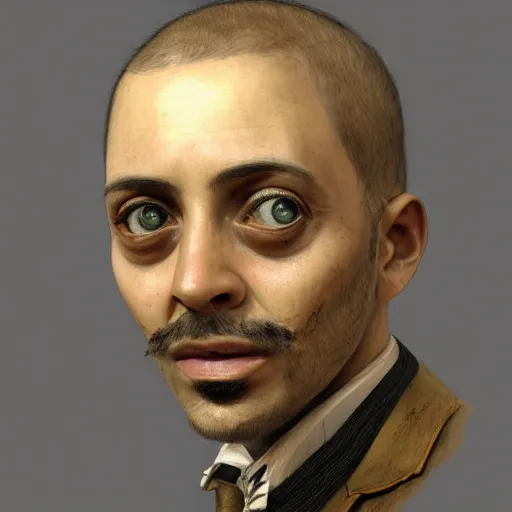 Prompt: portrait of louis hamilton, face to camera, steampunk art, realistic face,, super high detail, super high quality, talented artist, trending on artstation, machinarium