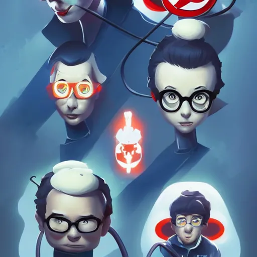 Image similar to face icon stylized minimalist ghostbusters, loftis, cory behance hd by jesper ejsing, by rhads, makoto shinkai and lois van baarle, ilya kuvshinov, rossdraws global illumination