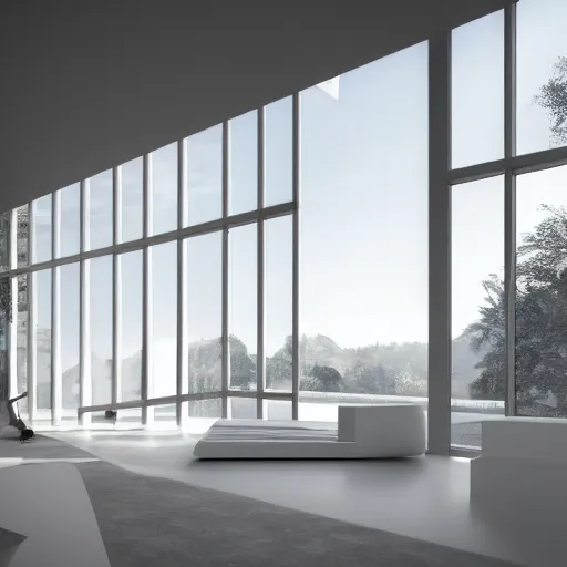 Prompt: minimalist architecture white with nature in back, cinematic lighting, 3 d, unreal engine