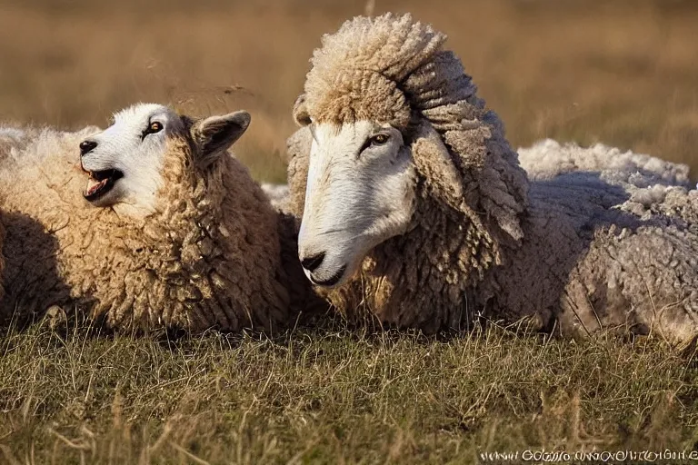 Prompt: sheep eating a wolf carcass, wolf carcass, national geographics, golden hour, beautiful, 6 0 0 mm