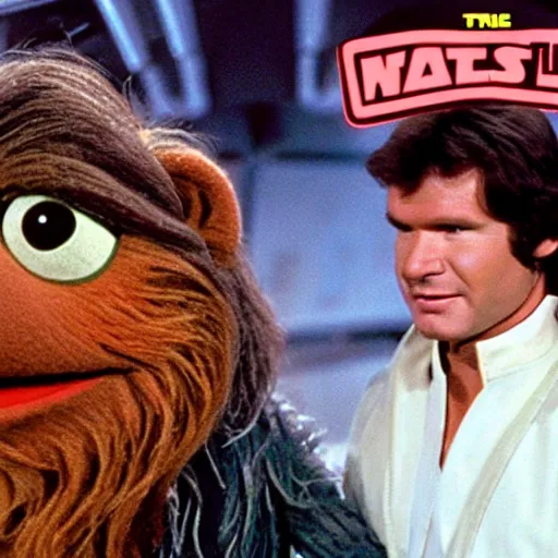 Image similar to han solo hosting the muppet show